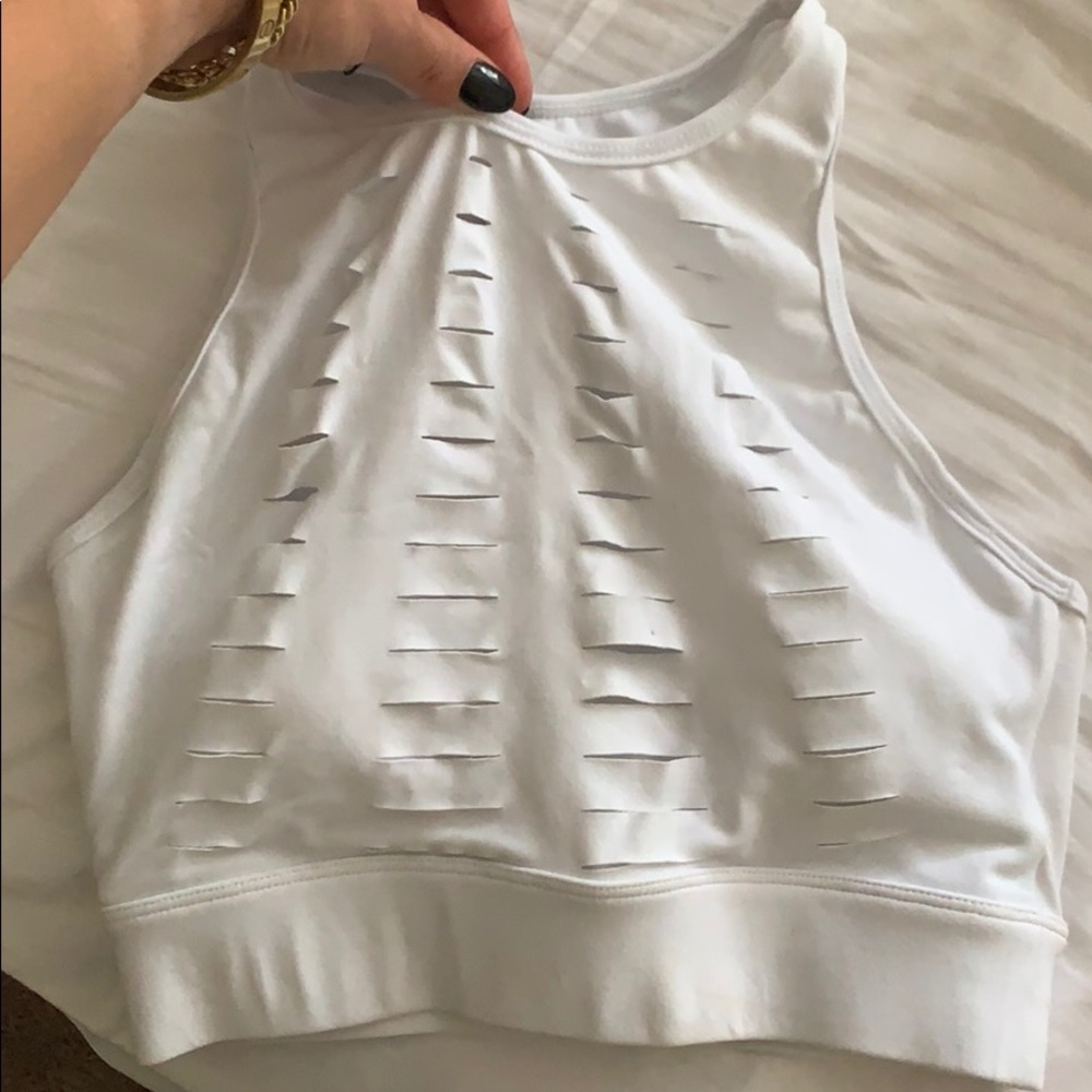 Brand new NVGTN white ribbed sports bra